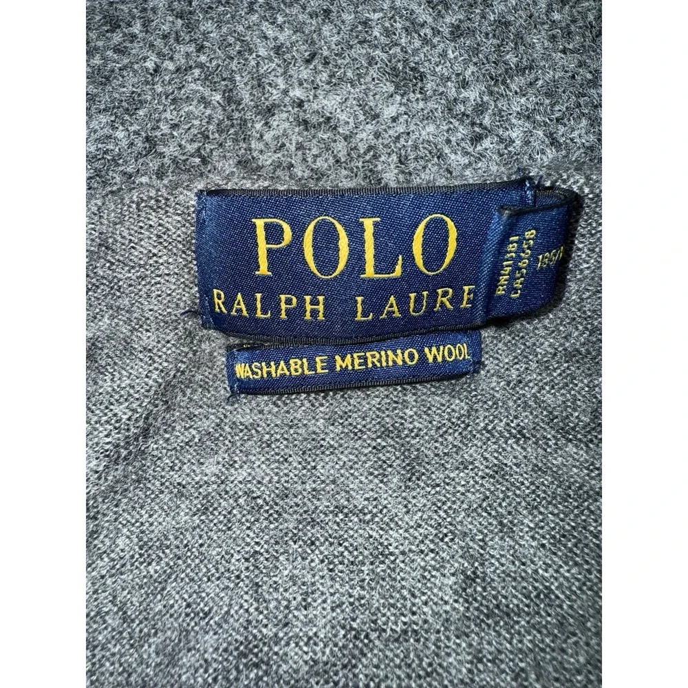 Polo Ralph Lauren Sweater Men's XL Gray‎ 100% Washable Merino Wool Classic